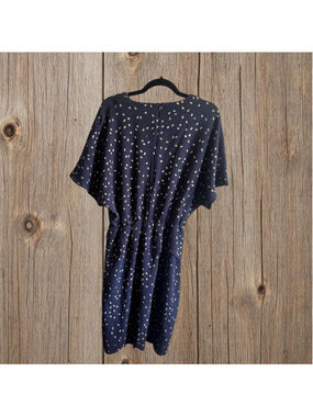 Women's Y.A.S Navy and Gold Polka Dot Mini Dress Size S